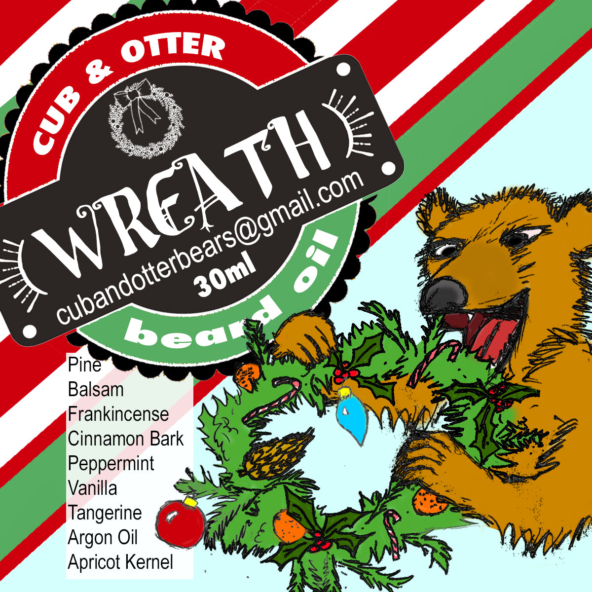 Wreath Beard Oil 30ml (Chrismastsy)
